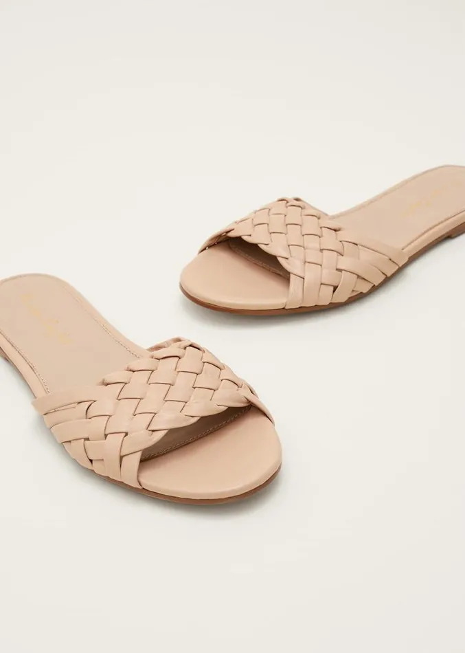 Plaited Flat Sandal Nude Women Phase Eight Sandals