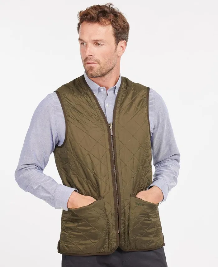 Polarquilt ZipIn Liner Olive Men Barbour Gilets and Liners
