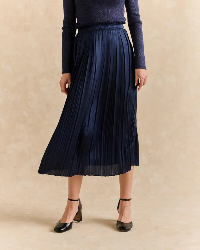 Polin Et Moi Antonia Pleated Skirt Cobalt Blue Women Skirts