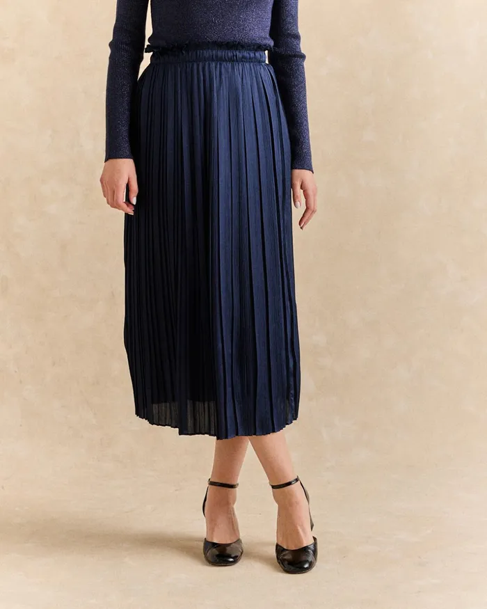 Polin Et Moi Antonia Pleated Skirt Cobalt Blue Women Skirts