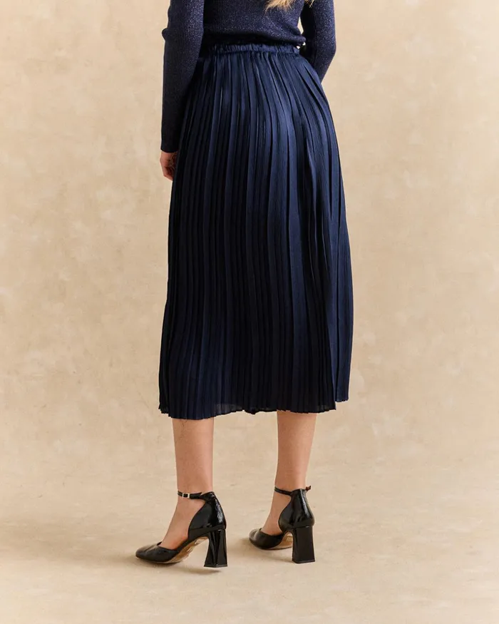 Polin Et Moi Antonia Pleated Skirt Cobalt Blue Women Skirts