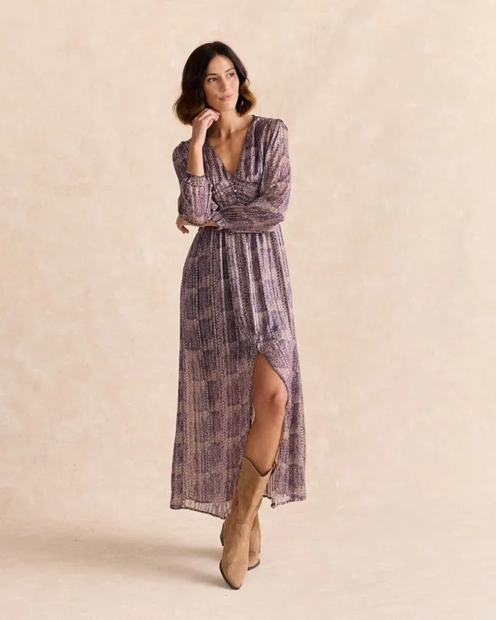 Polin Et Moi Asira Long Dress Purple Women Dresses And Jumpsuits