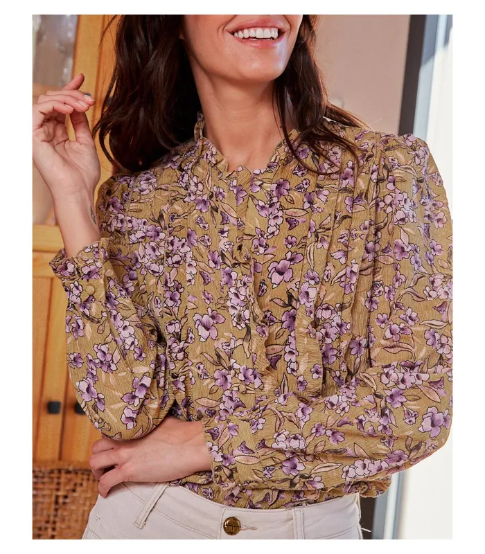 Polin Et Moi Berenice Ruffled S Blouse Beige Women Blouses And Shirts