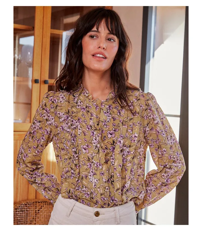 Polin Et Moi Berenice Ruffled S Blouse Beige Women Blouses And Shirts