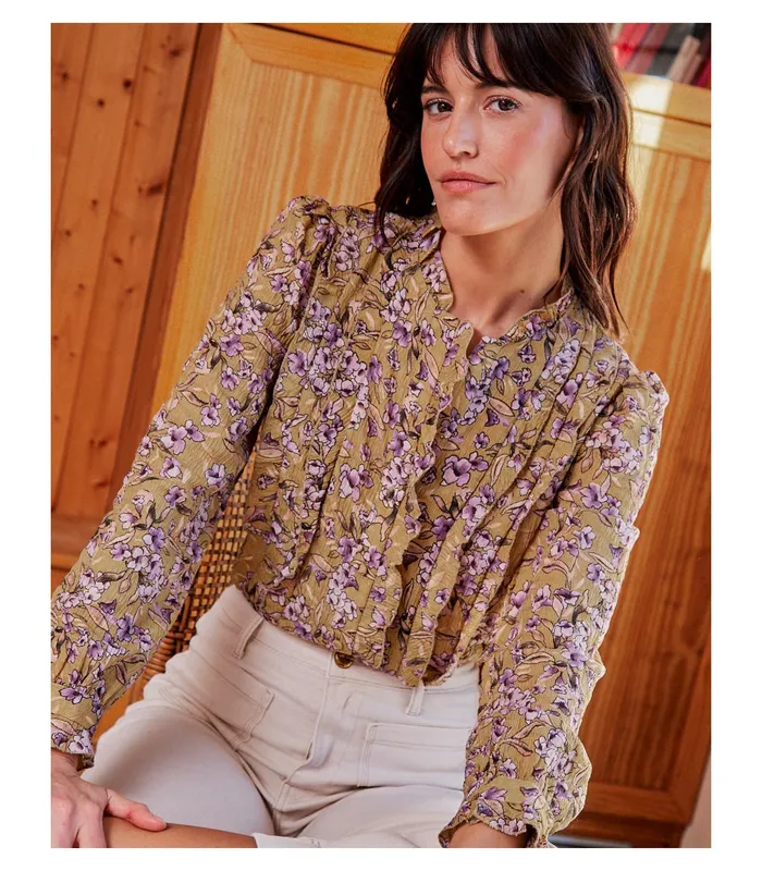 Polin Et Moi Berenice Ruffled S Blouse Beige Women Blouses And Shirts