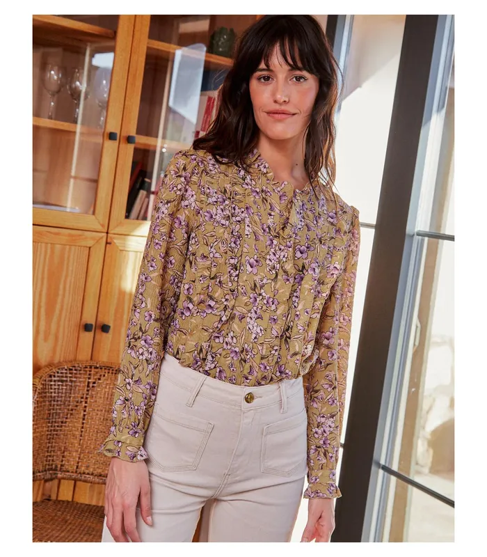 Polin Et Moi Berenice Ruffled S Blouse Beige Women Blouses And Shirts