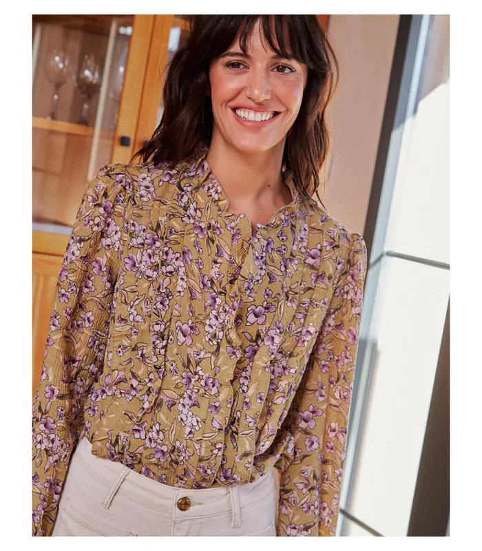 Polin Et Moi Berenice Ruffled S Blouse Beige Women Blouses And Shirts