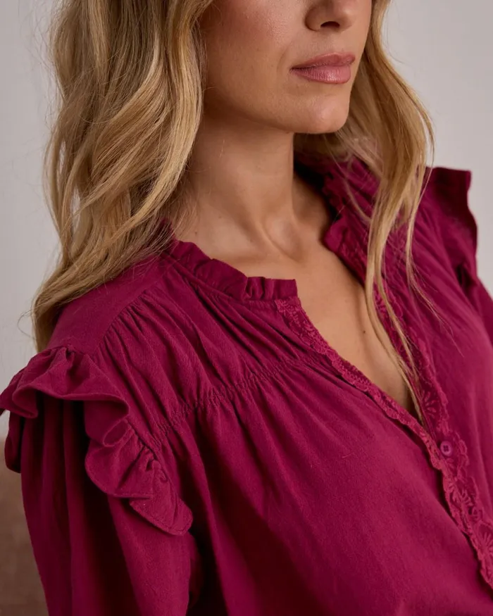 Polin Et Moi Blouse Ruffled Cintia Cherry Women Blouses And Shirts Polin Et Moi Blouse Ruffled Cintia Cherry Women Blouses And Shirts