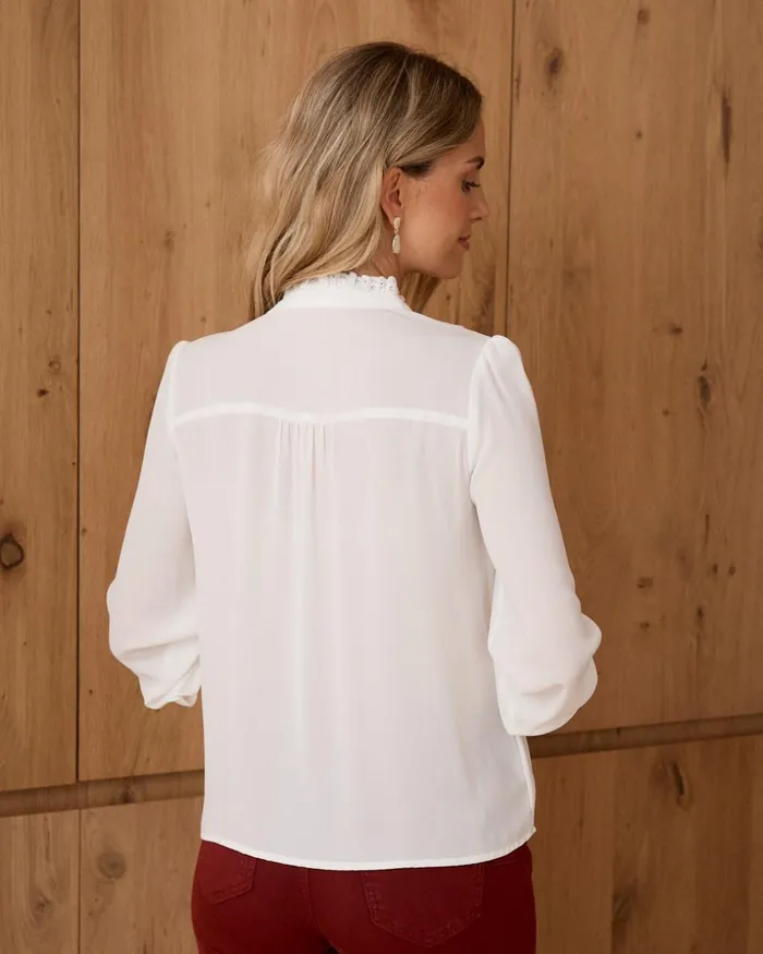 Polin Et Moi Bruca Lace Shirt White Women Blouses And Shirts