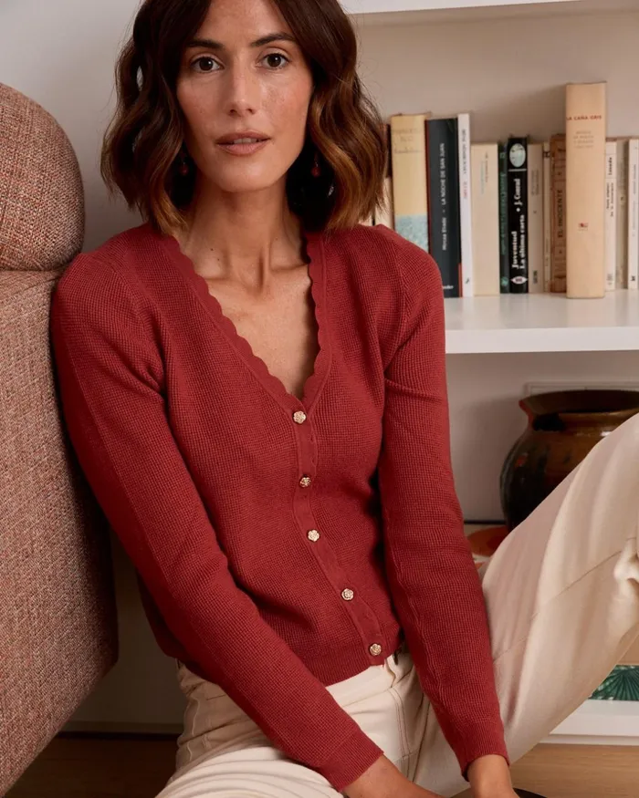 Polin Et Moi Cardigan Knitted Gulia Red Women Cardigans And Sweaters