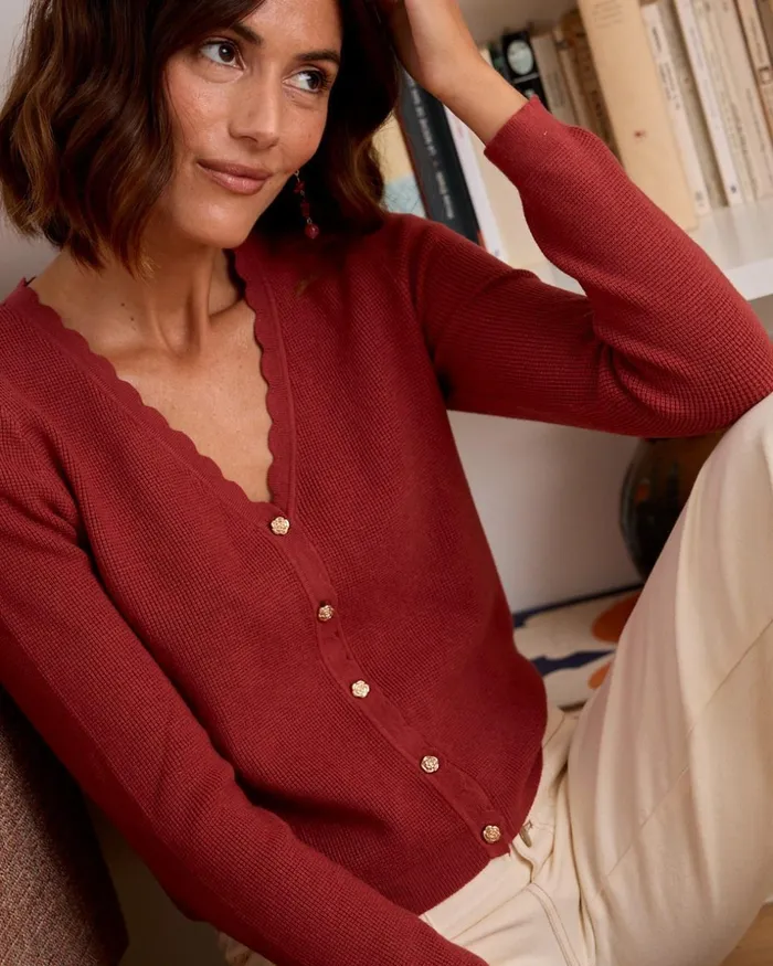 Polin Et Moi Cardigan Knitted Gulia Red Women Cardigans And Sweaters Polin Et Moi Cardigan Knitted Gulia Red Women Cardigans And Sweaters