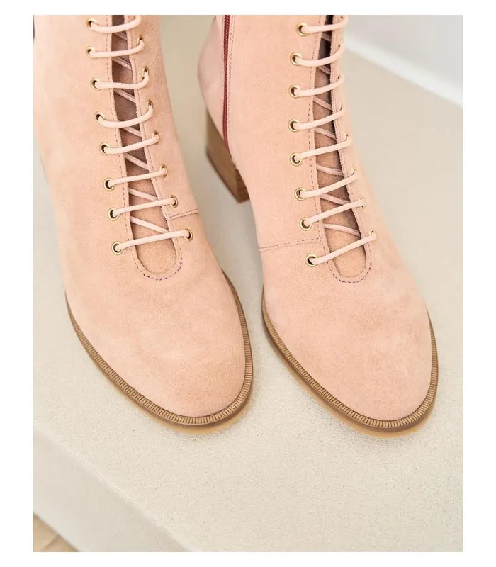 Polin Et Moi Cleof Laces Ankle Boots Beige Women Ankle Boots Polin Et Moi Cleof Laces Ankle Boots Beige Women Ankle Boots