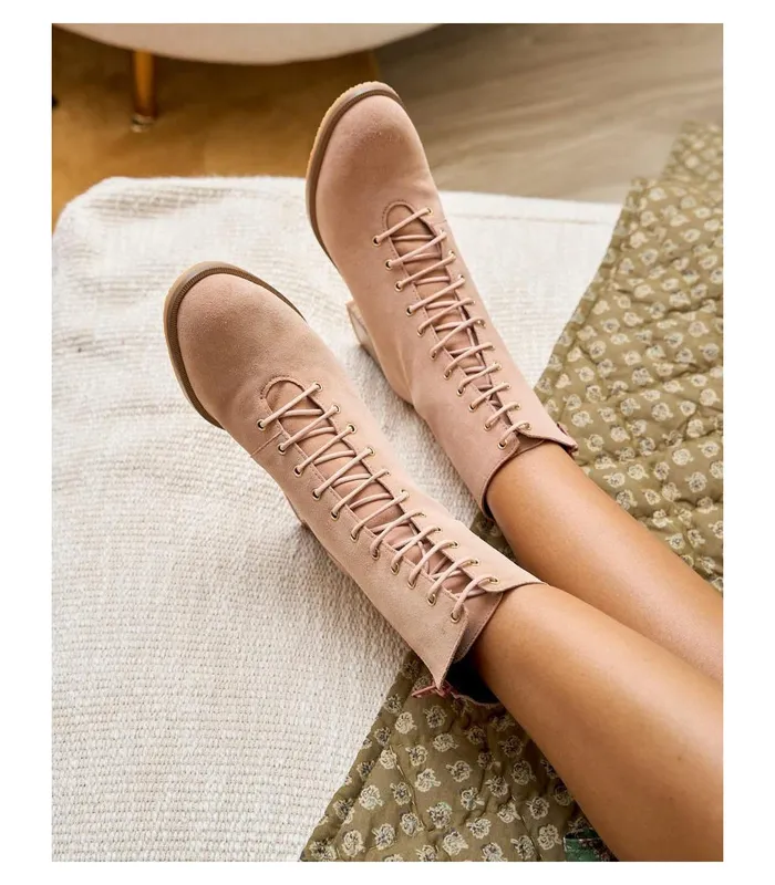 Polin Et Moi Cleof Laces Ankle Boots Beige Women Ankle Boots Polin Et Moi Cleof Laces Ankle Boots Beige Women Ankle Boots