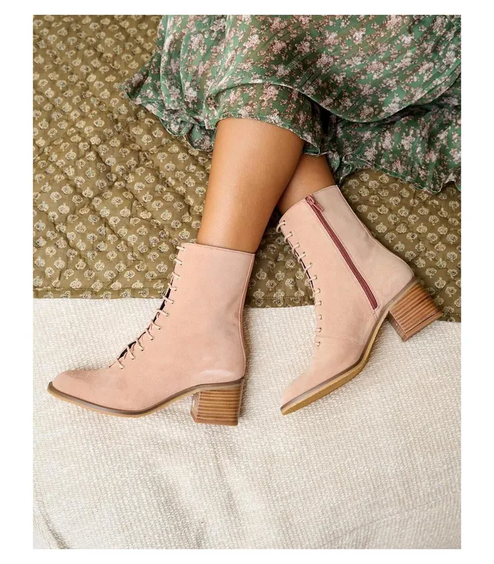 Polin Et Moi Cleof Laces Ankle Boots Beige Women Ankle Boots Polin Et Moi Cleof Laces Ankle Boots Beige Women Ankle Boots