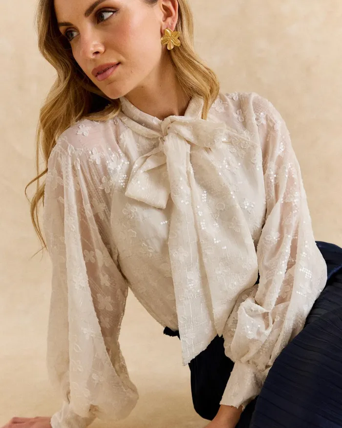 Polin Et Moi Dali Bow Blouse White Women Blouses And Shirts Polin Et Moi Dali Bow Blouse White Women Blouses And Shirts