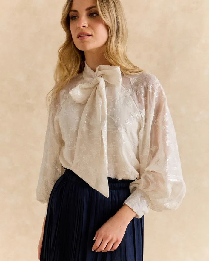 Polin Et Moi Dali Bow Blouse White Women Blouses And Shirts Polin Et Moi Dali Bow Blouse White Women Blouses And Shirts
