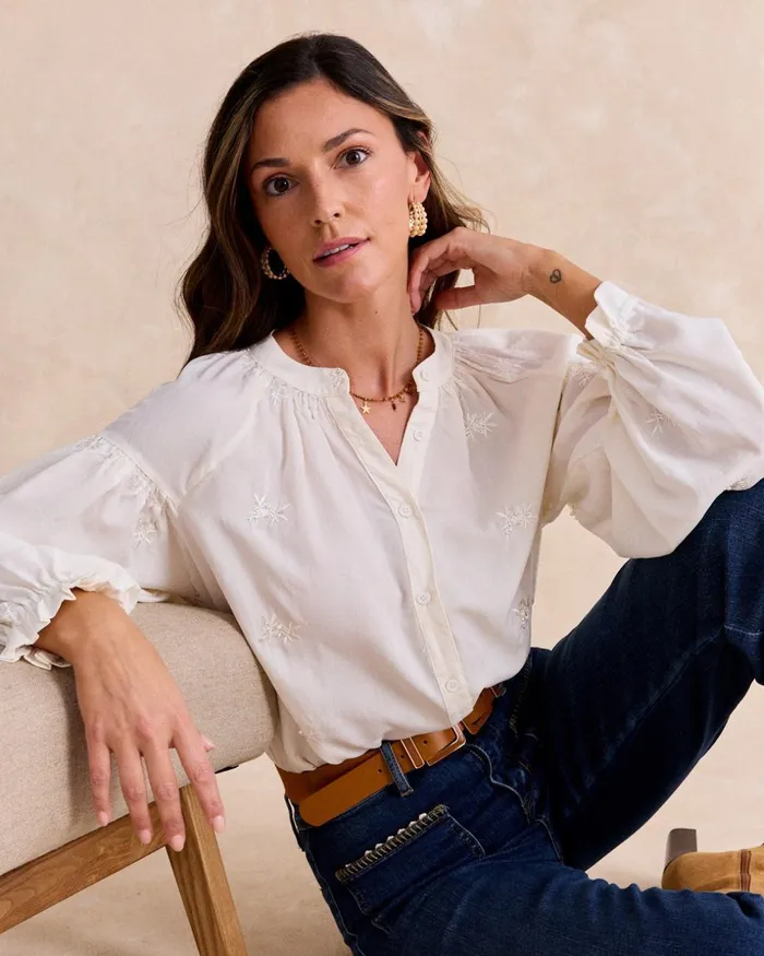 Polin Et Moi Glenia Collar Blouse White Women Blouses And Shirts
