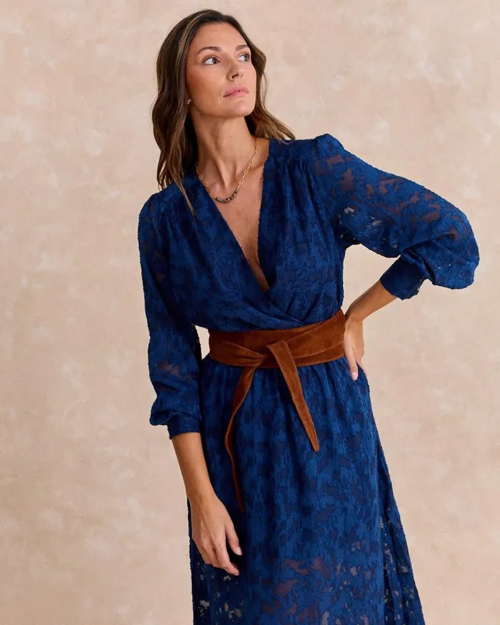 Polin Et Moi Julissa Long Dress Marine Women Dresses And Jumpsuits