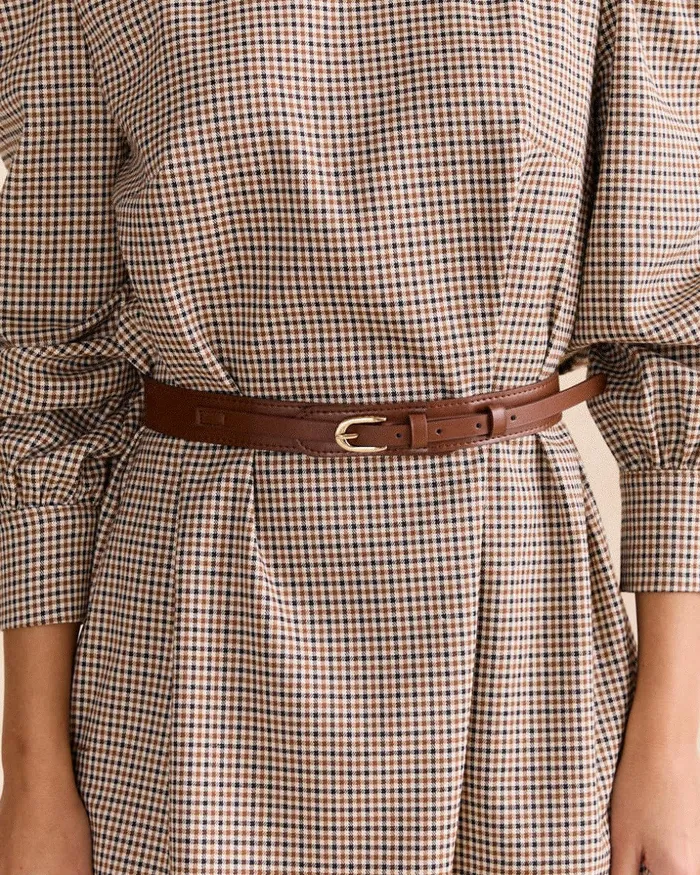 Polin Et Moi Leather Buckle Belt Brown Women Belts