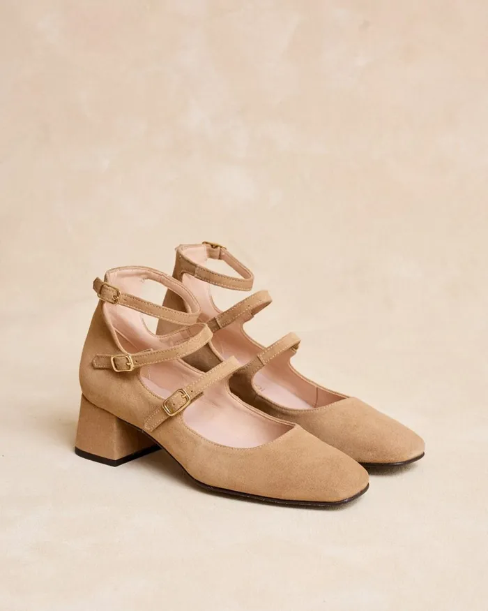 Polin Et Moi Mary Jane Buckle Camela Camel Women Heels Polin Et Moi Mary Jane Buckle Camela Camel Women Heels
