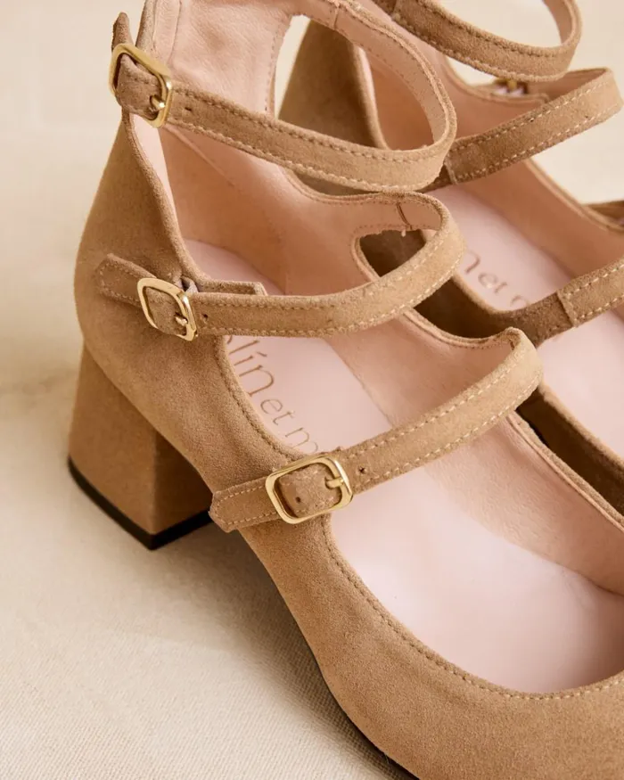 Polin Et Moi Mary Jane Buckle Camela Camel Women Heels Polin Et Moi Mary Jane Buckle Camela Camel Women Heels