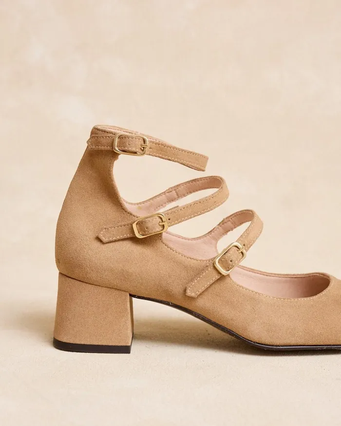 Polin Et Moi Mary Jane Buckle Camela Camel Women Heels Polin Et Moi Mary Jane Buckle Camela Camel Women Heels