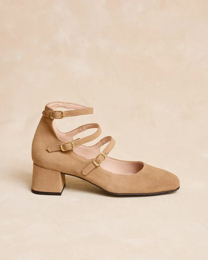 Polin Et Moi Mary Jane Buckle Camela Camel Women Heels Polin Et Moi Mary Jane Buckle Camela Camel Women Heels