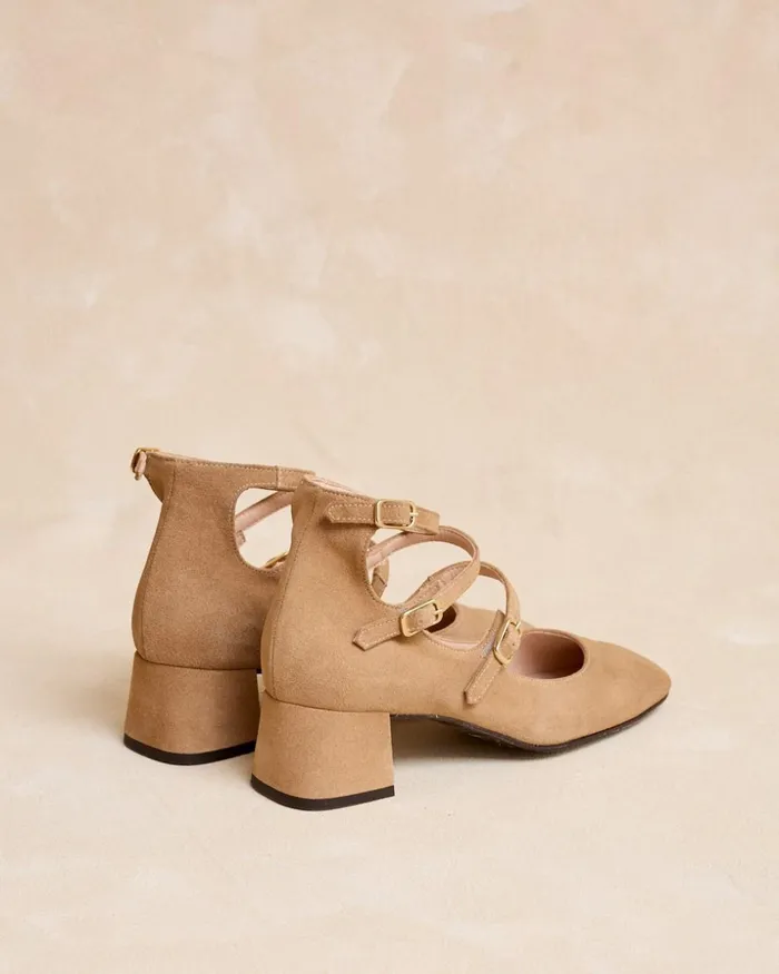 Polin Et Moi Mary Jane Buckle Camela Camel Women Heels Polin Et Moi Mary Jane Buckle Camela Camel Women Heels