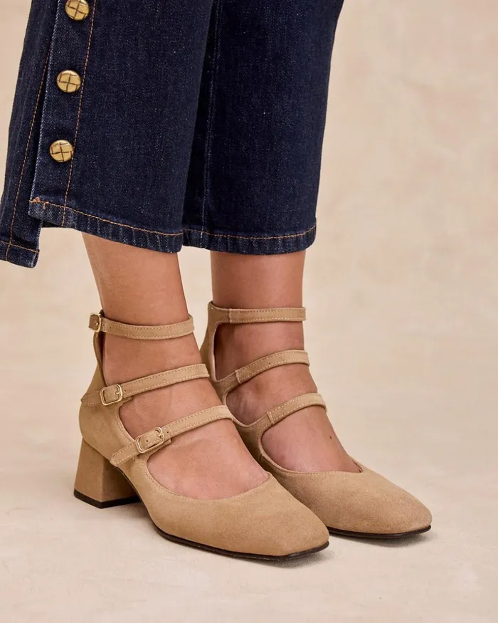Polin Et Moi Mary Jane Buckle Camela Camel Women Heels Polin Et Moi Mary Jane Buckle Camela Camel Women Heels