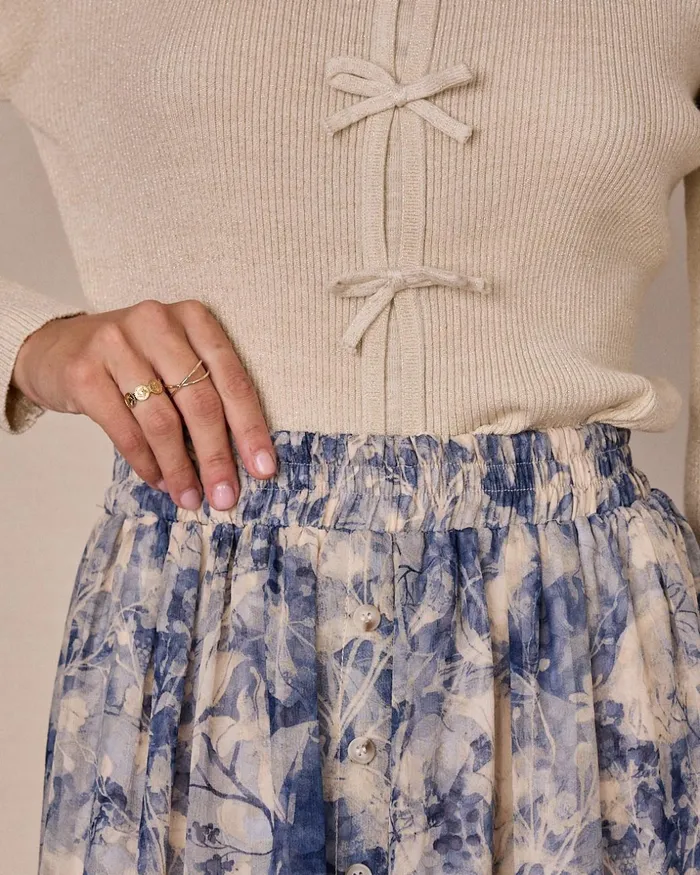 Polin Et Moi Mintia Printed Skirt Denim Women Skirts