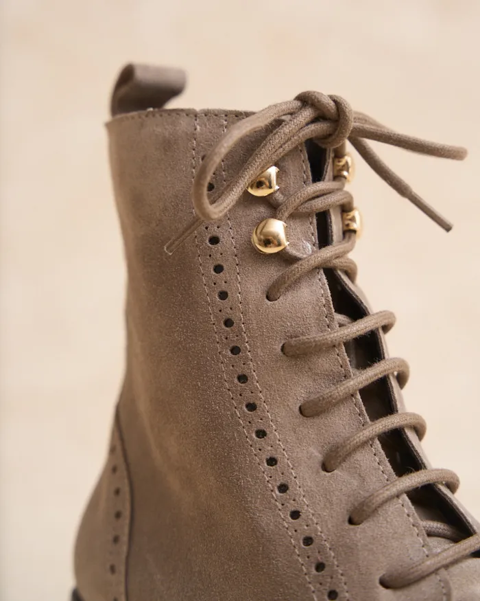 Polin Et Moi Nurabia LaceUp Ankle Boots Taupe Women Ankle Boots Polin Et Moi Nurabia LaceUp Ankle Boots Taupe Women Ankle Boots