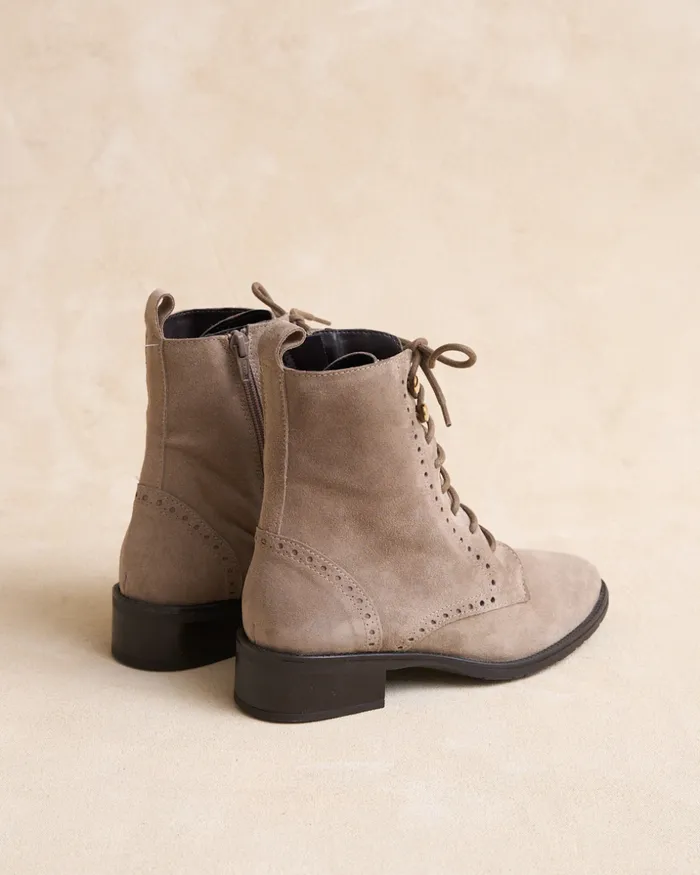 Polin Et Moi Nurabia LaceUp Ankle Boots Taupe Women Ankle Boots Polin Et Moi Nurabia LaceUp Ankle Boots Taupe Women Ankle Boots