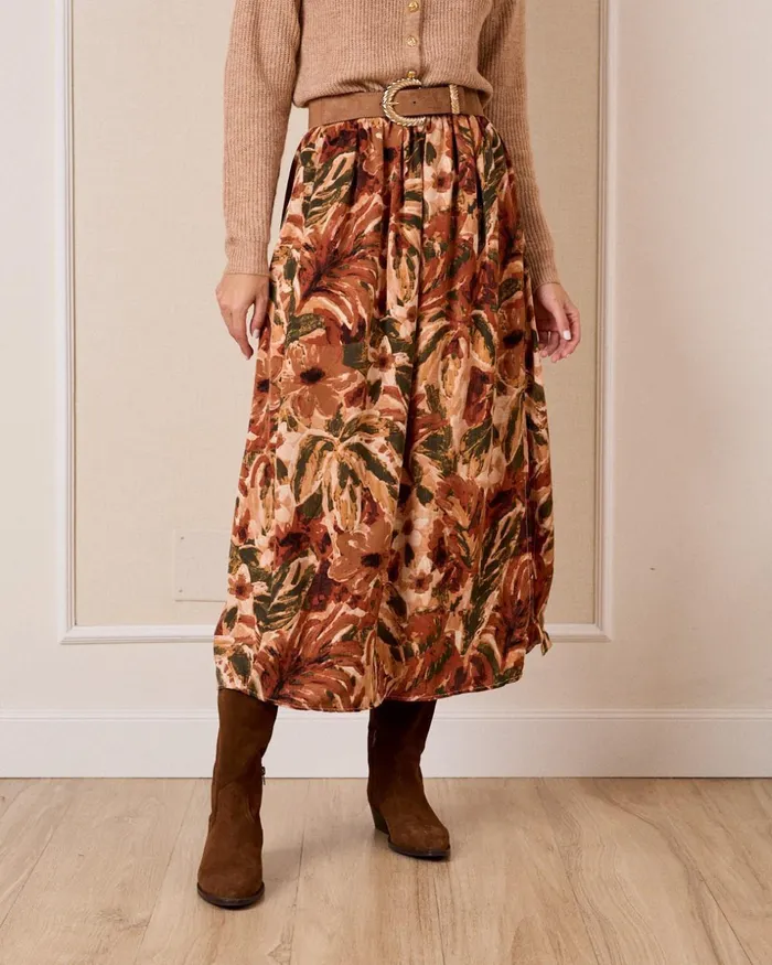 Polin Et Moi Olga039 Mid Lenght Skirt Camel Women Skirts