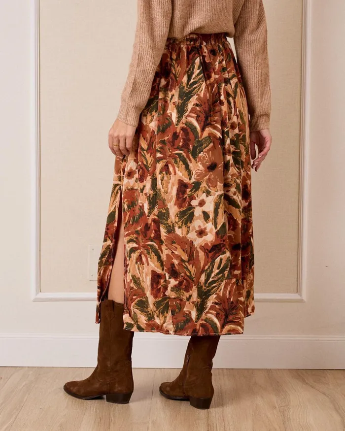 Polin Et Moi Olga039 Mid Lenght Skirt Camel Women Skirts