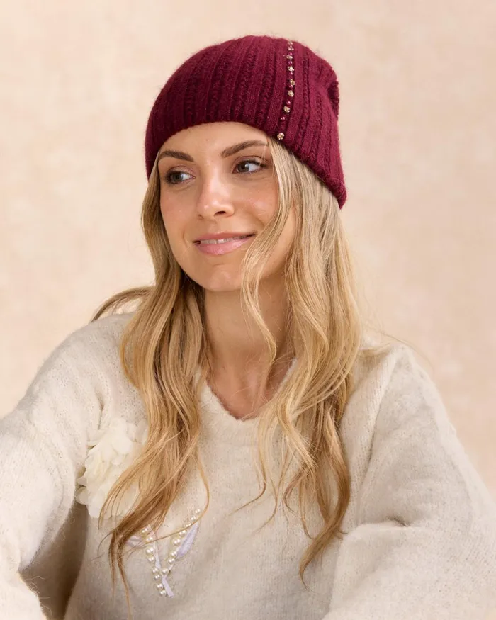 Polin Et Moi Pamila Wool Hat Bordeaux Women Hats And Scarves