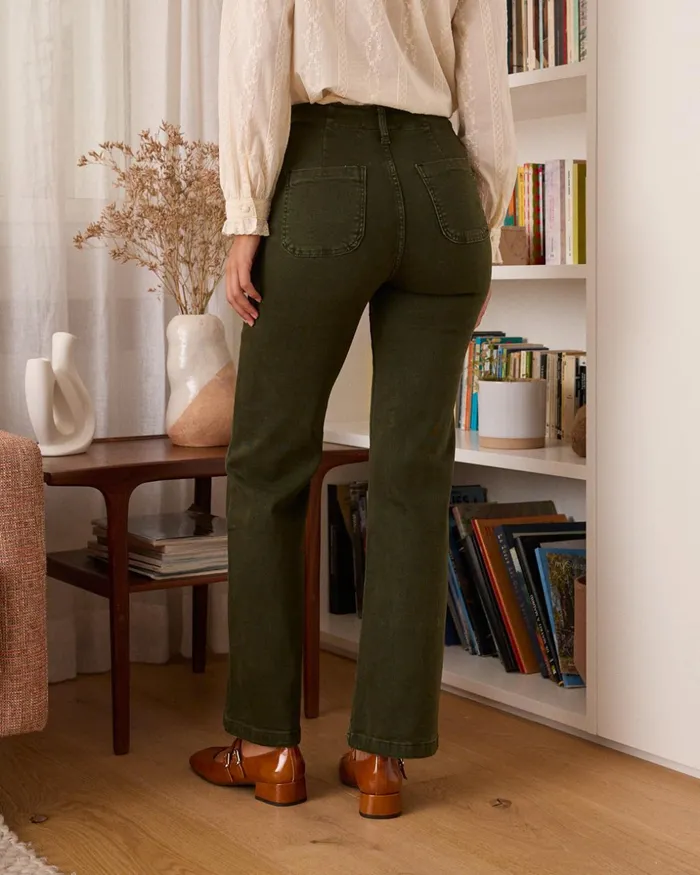 Polin Et Moi Sara Denim Pants Kaki Women Trousers