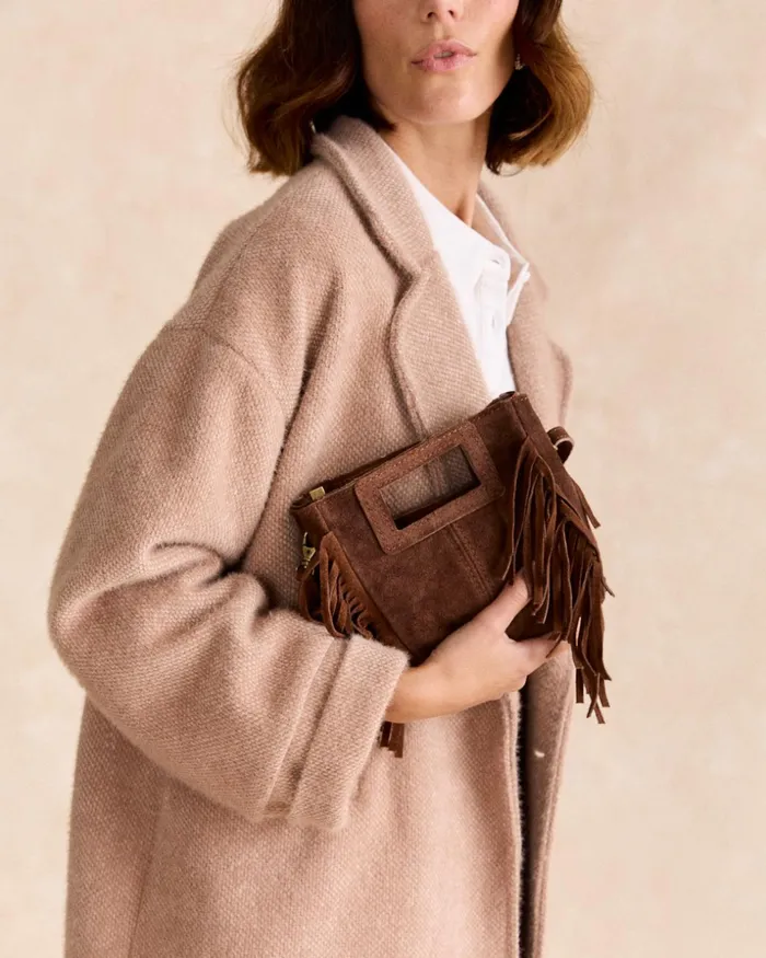 Polin Et Moi Small Fringed Crossbody Bag Castela Brown Women Bags