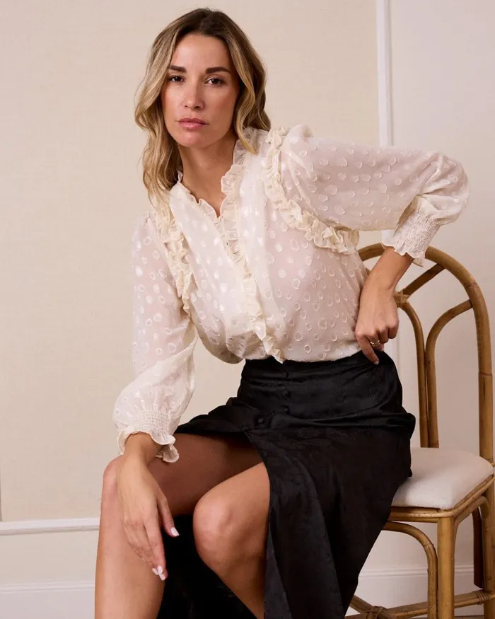 Polin Et Moi Sonia039 Ruffled Shirt Raw Women Blouses And Shirts