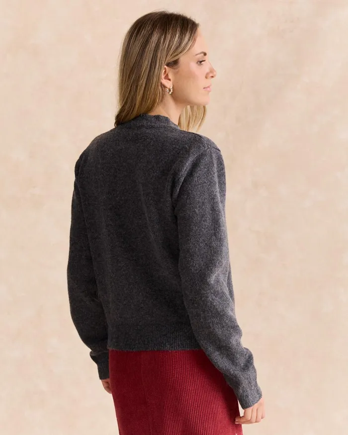 Polin Et Moi Sweater Cerena Sequins Grey Women Cardigans And Sweaters Polin Et Moi Sweater Cerena Sequins Grey Women Cardigans And Sweaters