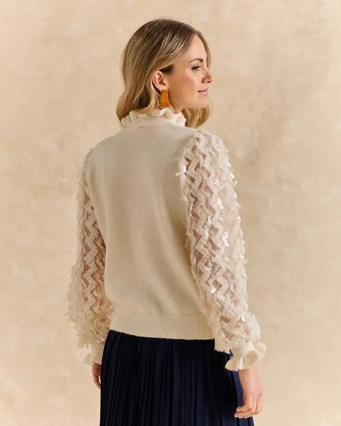 Polin Et Moi Sweater Florina Sequins Raw Women Cardigans And Sweaters Polin Et Moi Sweater Florina Sequins Raw Women Cardigans And Sweaters