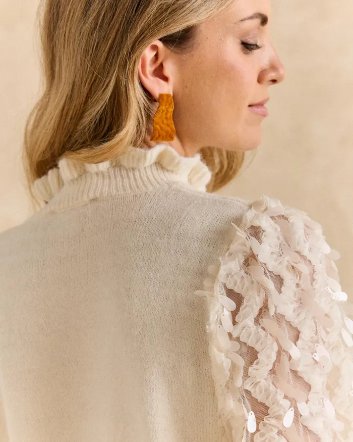 Polin Et Moi Sweater Florina Sequins Raw Women Cardigans And Sweaters Polin Et Moi Sweater Florina Sequins Raw Women Cardigans And Sweaters