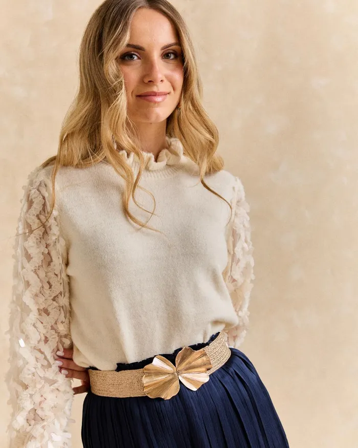 Polin Et Moi Sweater Florina Sequins Raw Women Cardigans And Sweaters Polin Et Moi Sweater Florina Sequins Raw Women Cardigans And Sweaters