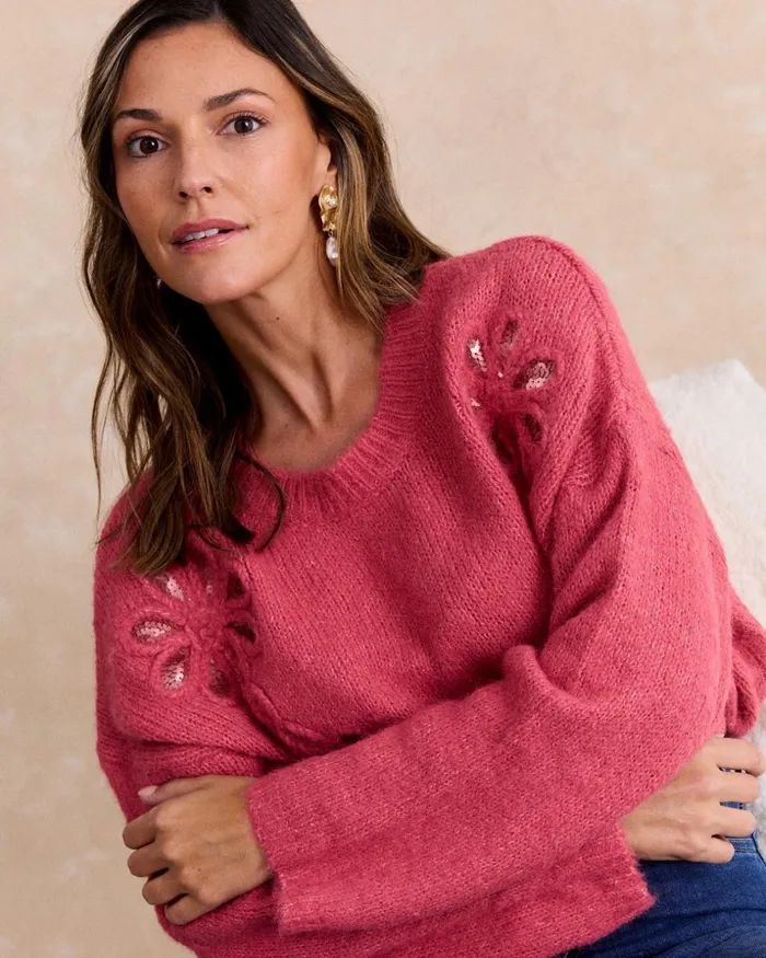 Polin Et Moi Sweater Knitted Calista Raspberry Women Knitted Polin Et Moi Sweater Knitted Calista Raspberry Women Knitted