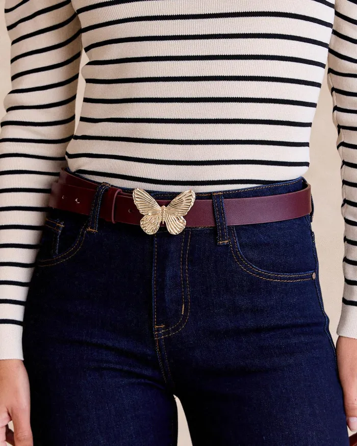 Polin Et Moi Verona Butterfly Belt Garnet Women Belts