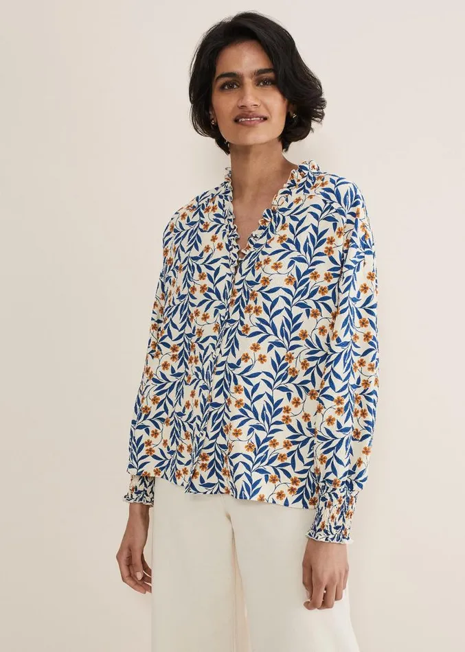 Poppy Floral Blouse Creammulti Women Phase Eight Shirts and Blouses
