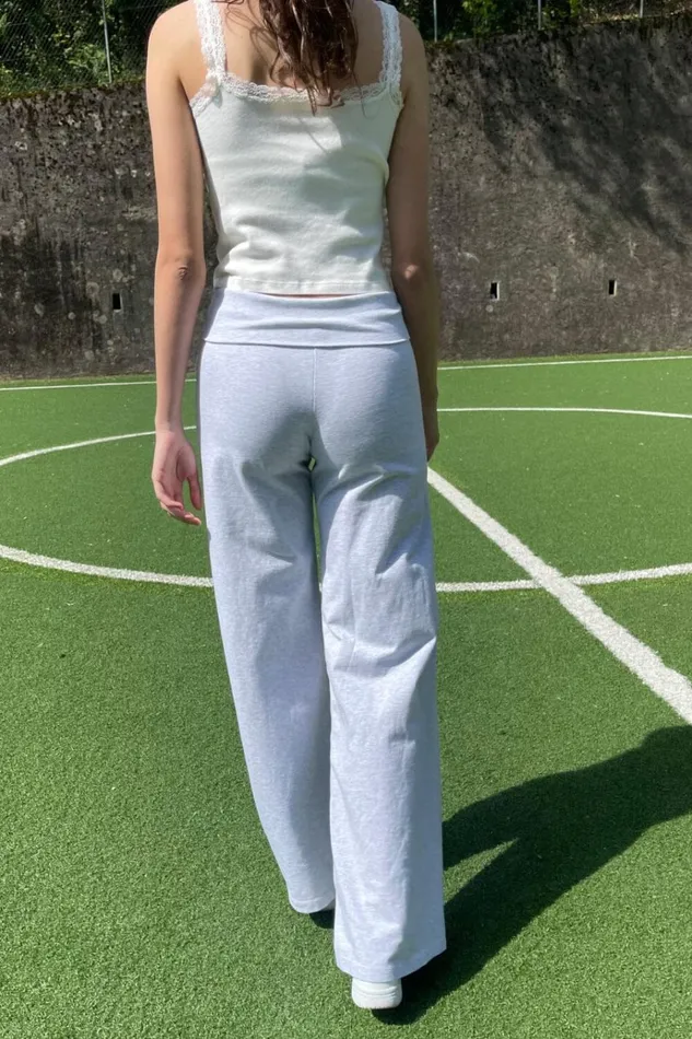 Priscilla Pants Light Heather Grey Women Brandy Melville Bottoms