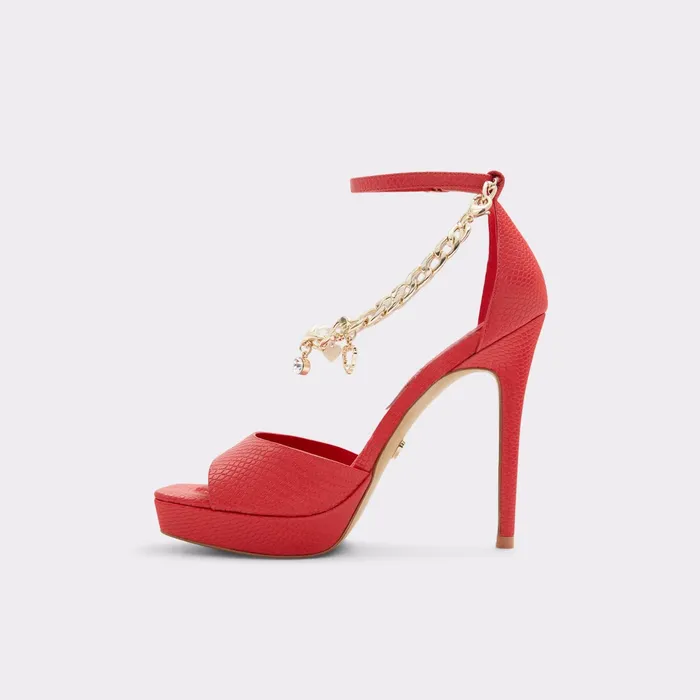 Prisilla Red Synthetic Snake Women ALDO Heels