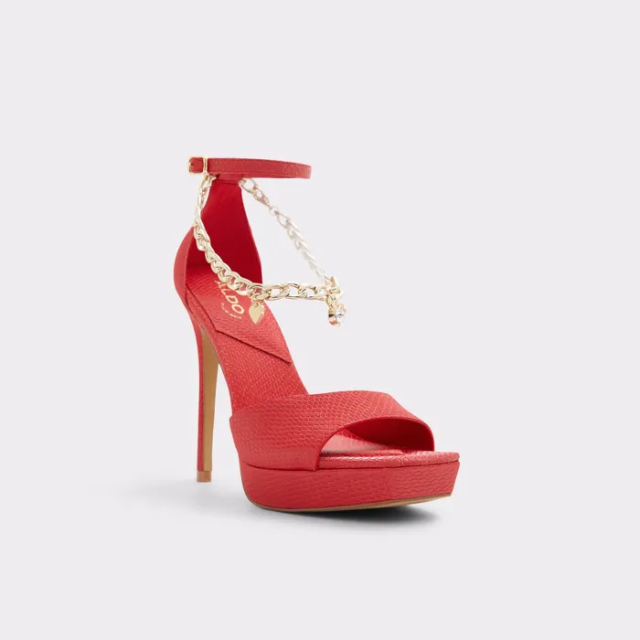Prisilla Red Synthetic Snake Women ALDO Heels