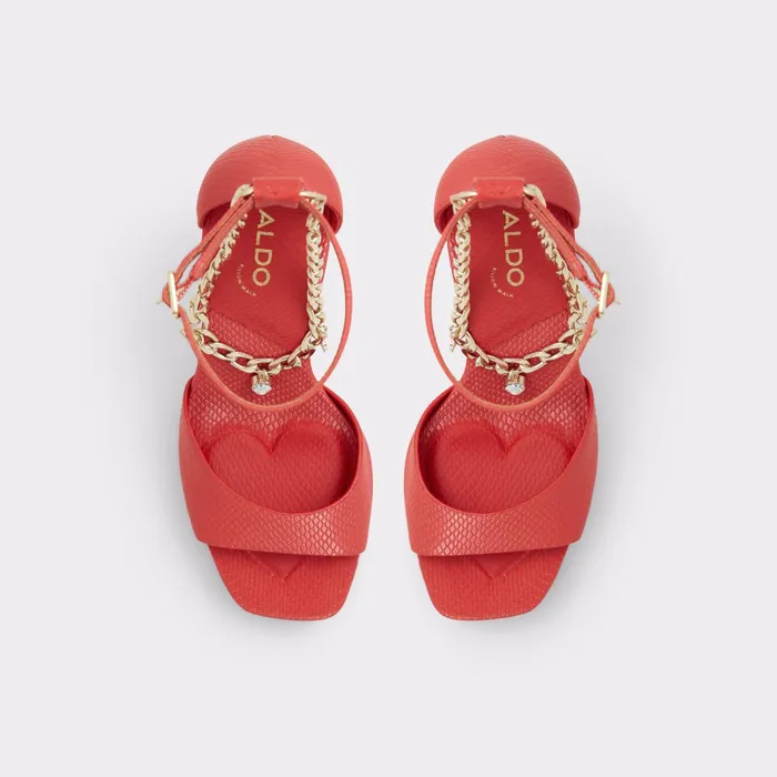 Prisilla Red Synthetic Snake Women ALDO Heels