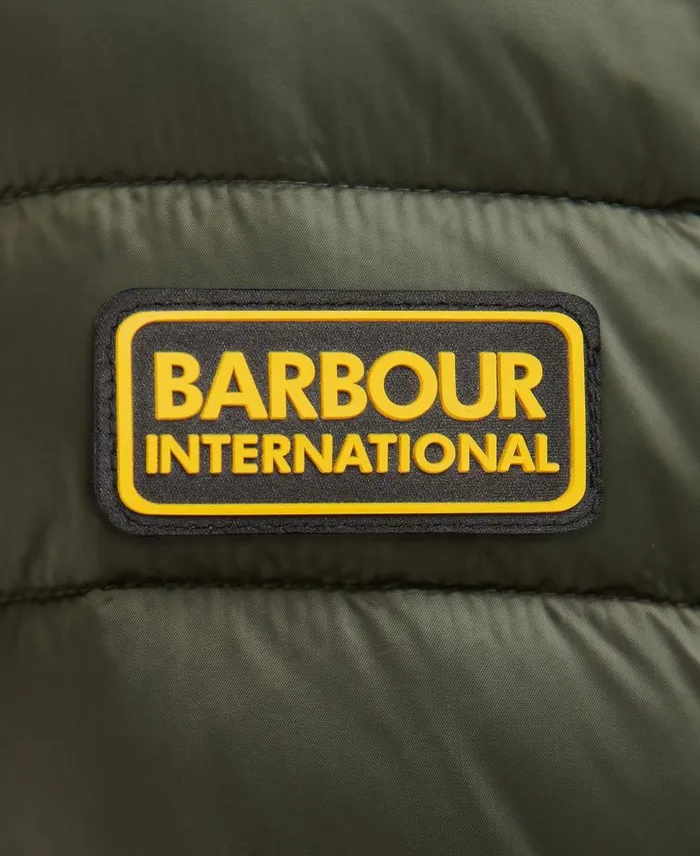 Racer Ouston Hooded Quilted Jacket Sage Men Barbour Quilted Jackets